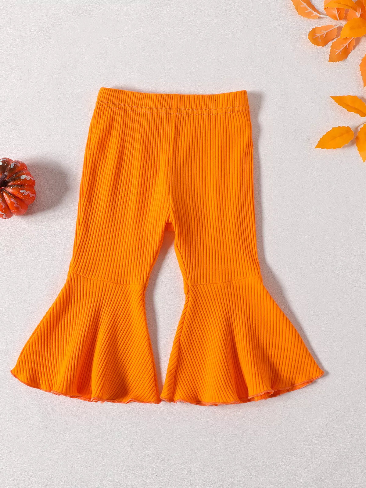 Children's Howdy Pumpkin Graphic Long Sleeve Sweatshirt and Ribbed Bell Pants Set - Lilixa.store