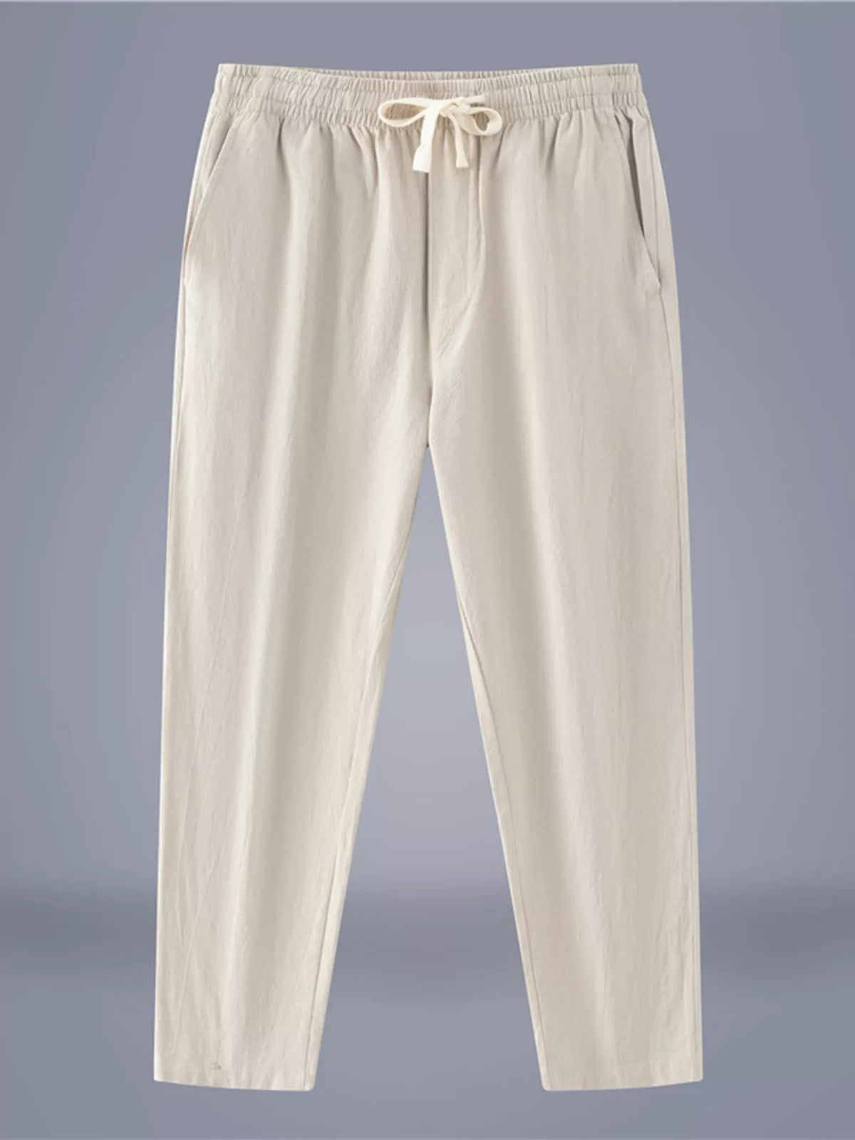 Men's Plus Size Casual Loose-Fit Pants in Cream
