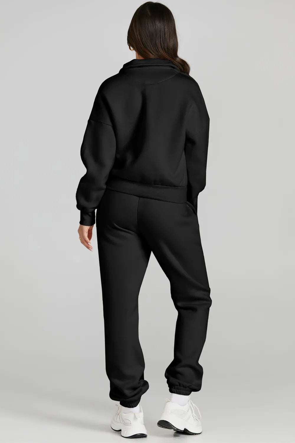 Quarter Zip Top and Drawstring Pants Active Set - Lilixa.store