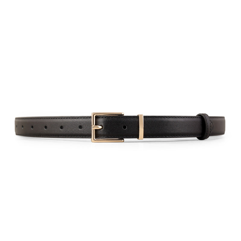 Leather Belt with Golden Buckle - Lilixa.store