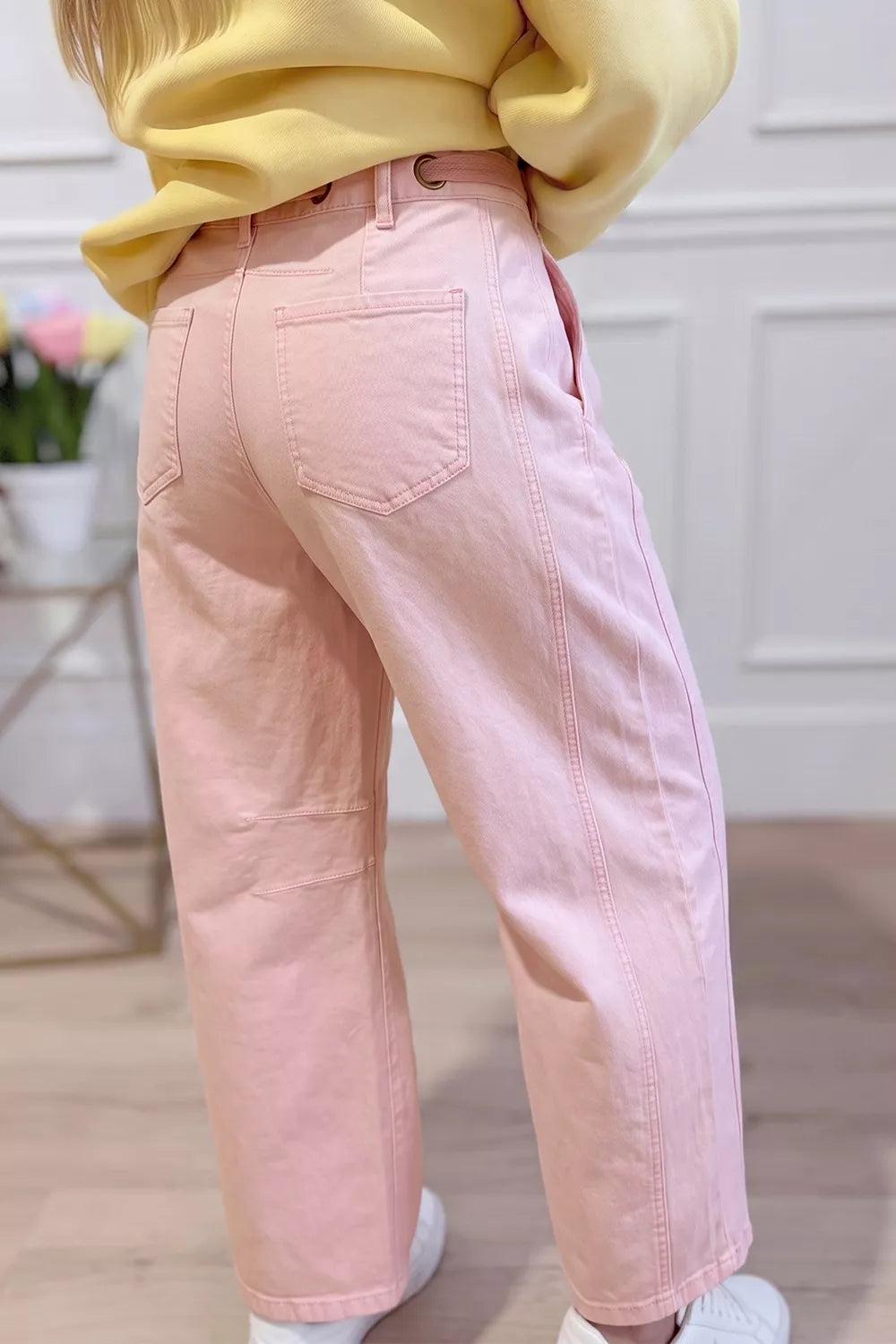 Wide-Leg Drawstring Jeans - Lilixa.store