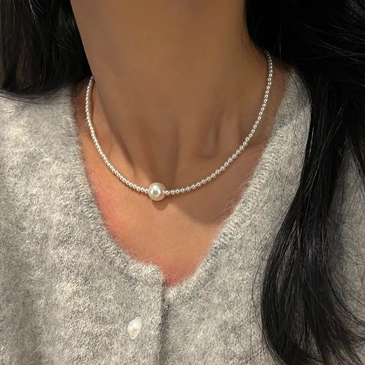 Pearl Bead Choker Necklace - Lilixa.store