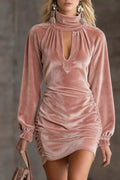 Elegant Velvet Ruched Mini Dress - Lilixa.store