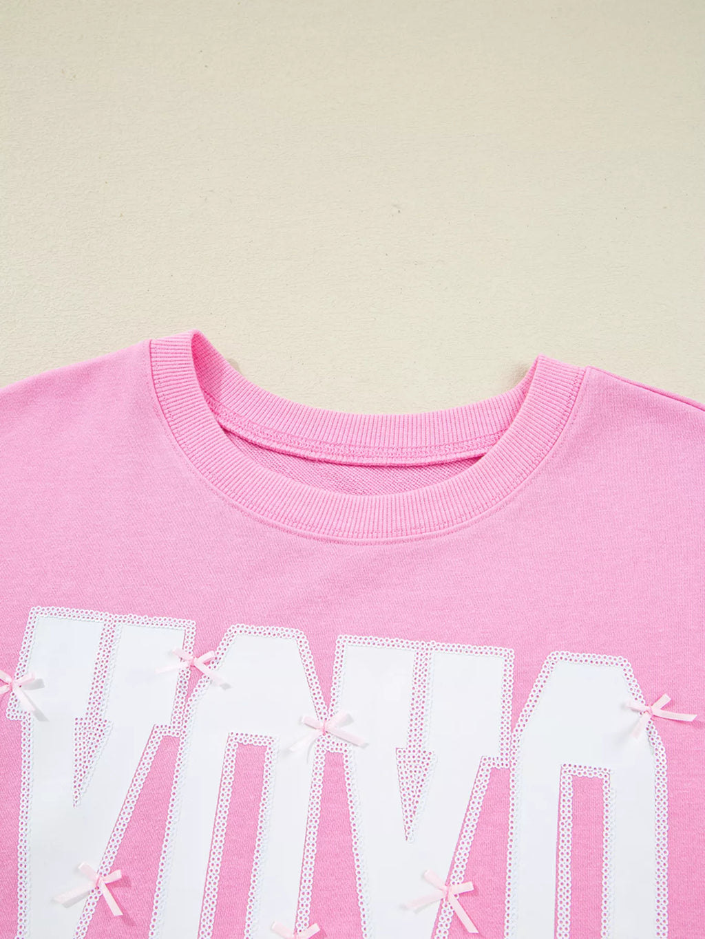 Sequin XOXO Letter Graphic Exposed Seam Baggy Sweatshirt - Lilixa.store