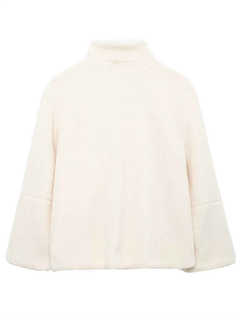 Turtleneck Zip Up Long Sleeve Plush Jacket, view 21