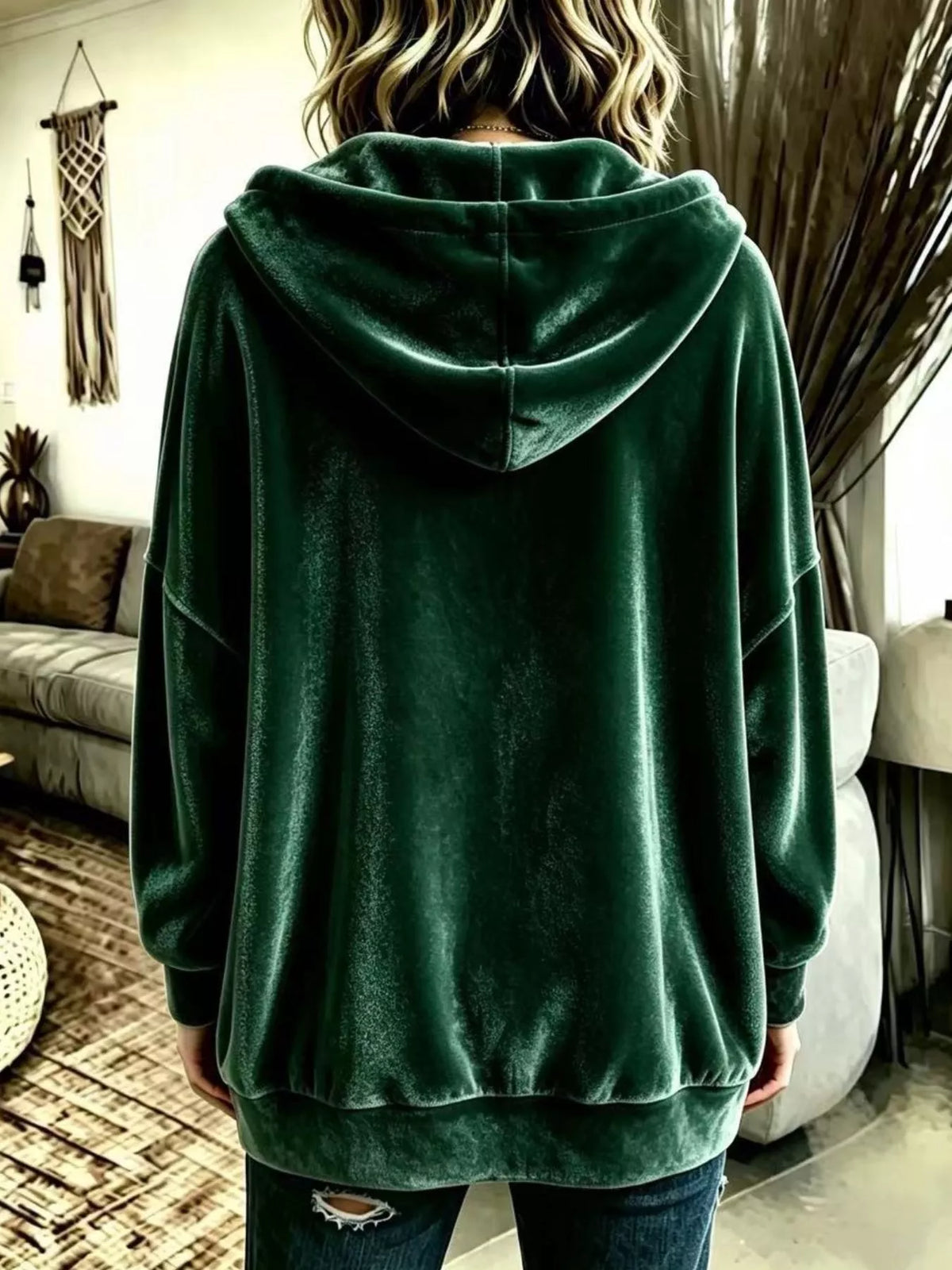 Full Size Casual Button-Down Hooded Outerwear Plus Size, view 5