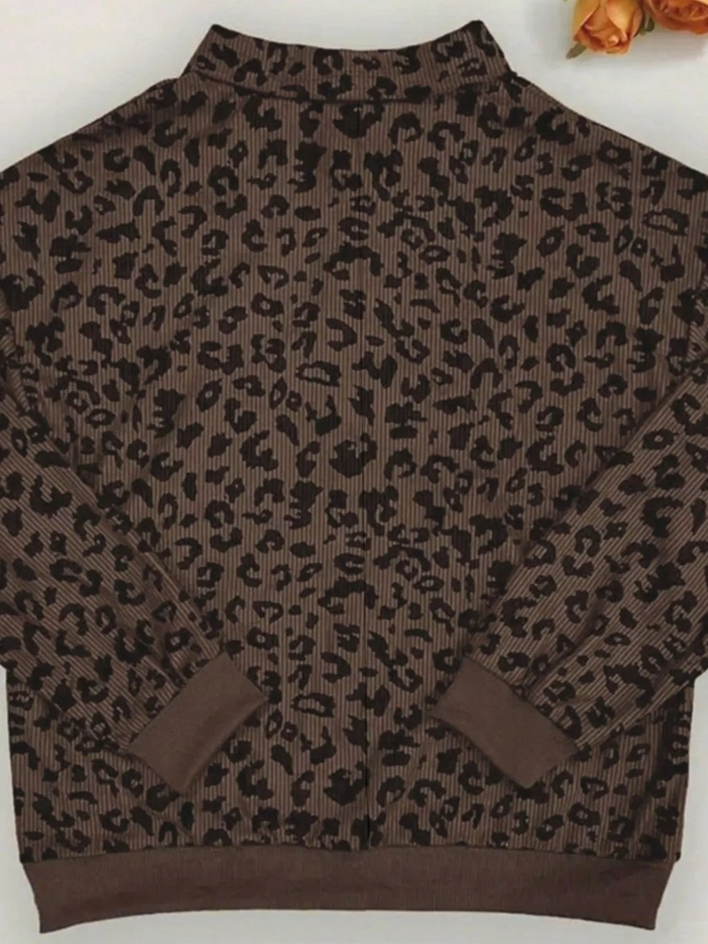 Leopard Print Quarter-Zip Sweatshirt - Lilixa.store