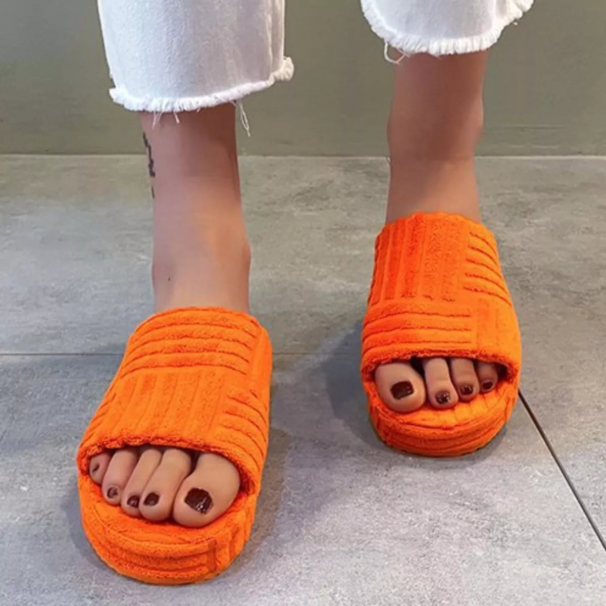 Open Toe Platform Slippers - Lilixa.store