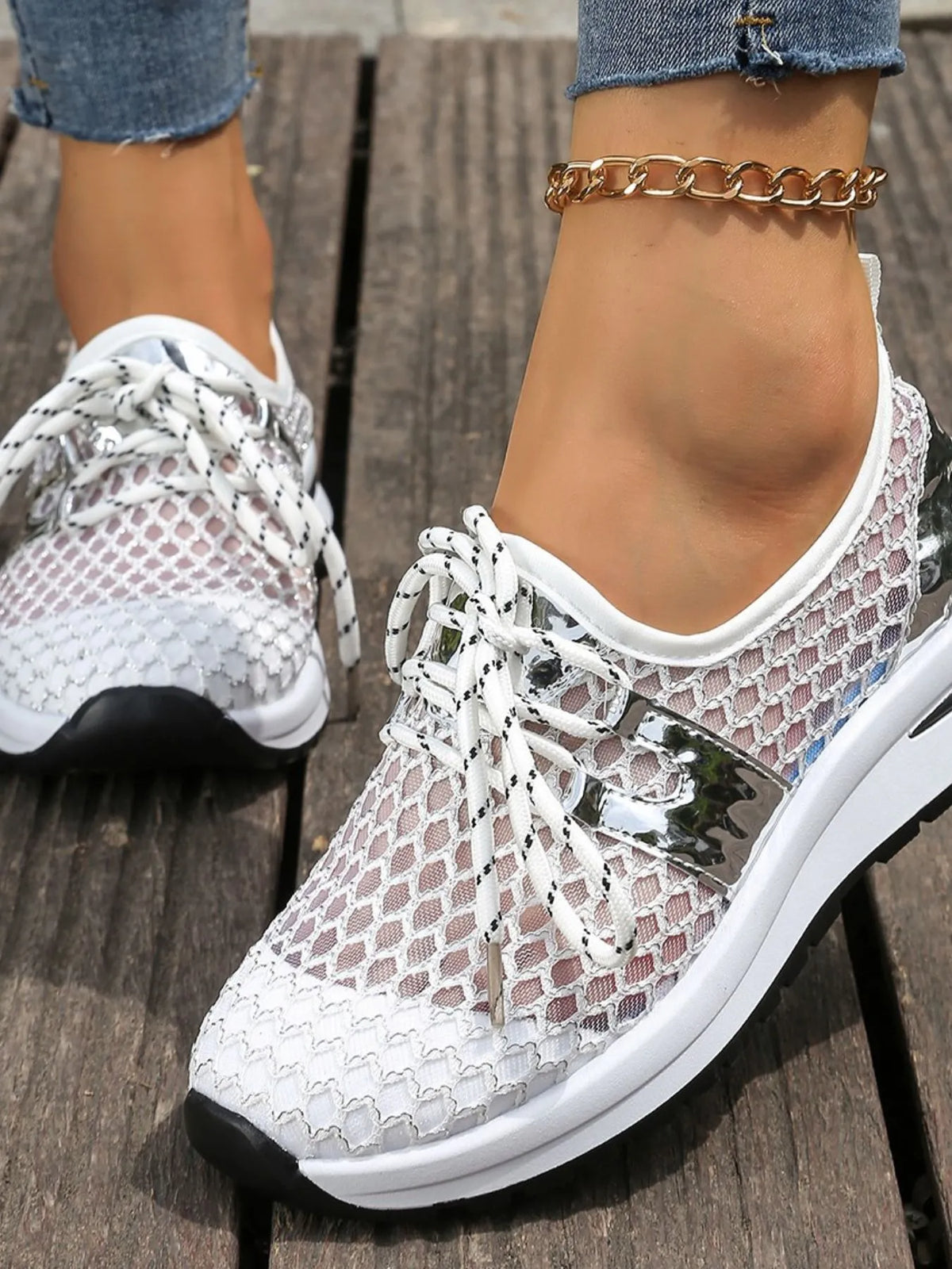 Breathable Mesh Lace-Up Athletic - Lilixa.store