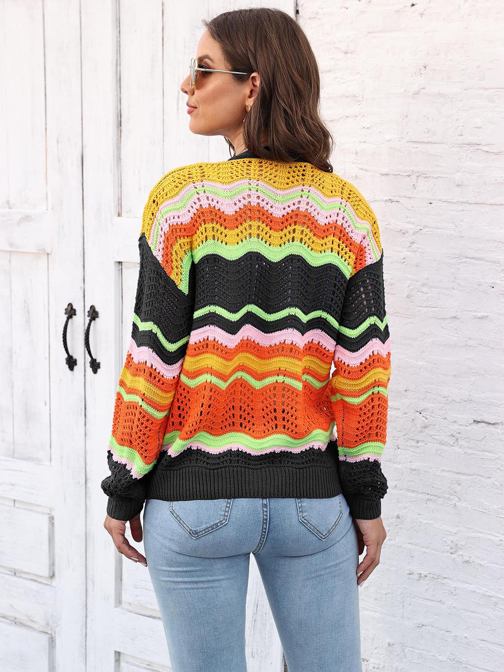 Open Front Openwork Cardigan - Lilixa.store
