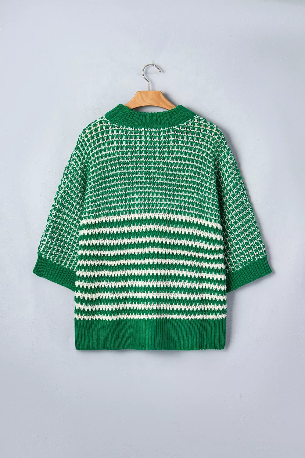 Striped Textured Knit Sweater