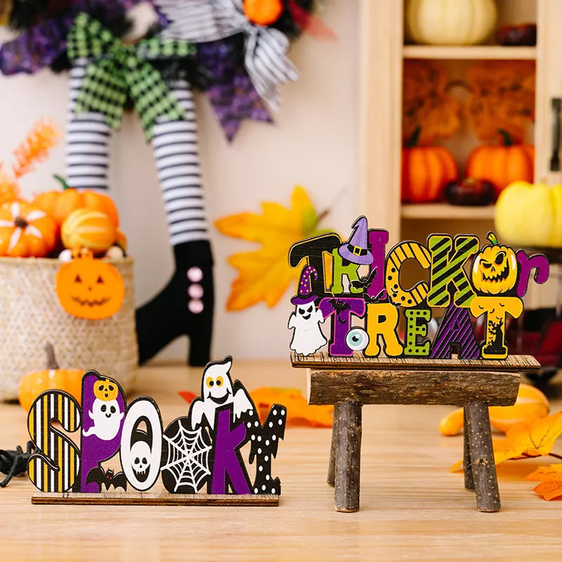Halloween Wooden Decorative Tabletop Ornament - Lilixa.store