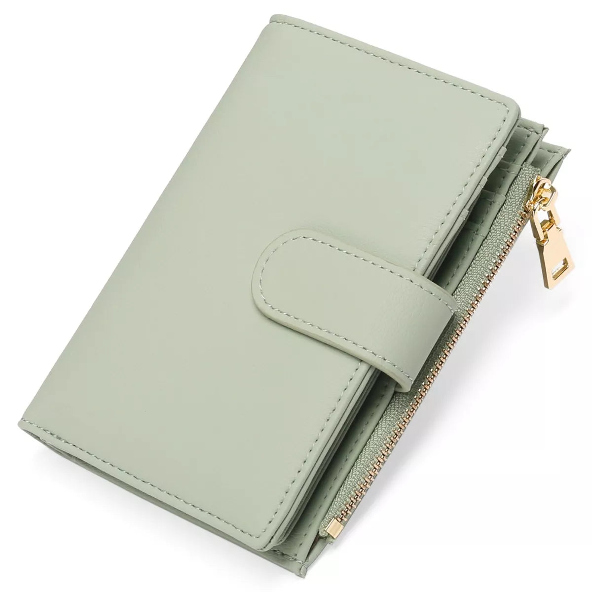 Leather Bifold Wallet with Zipper - Lilixa.store