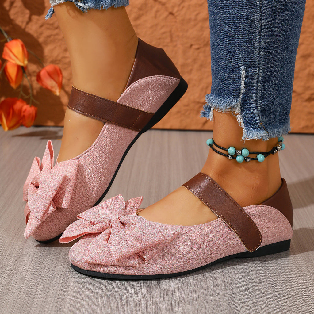 Bow Decor Round Toe Slip-Ons, view 9