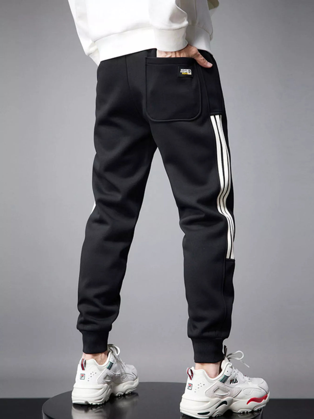 Men's Side Striped Drawstring Joggers, view 3