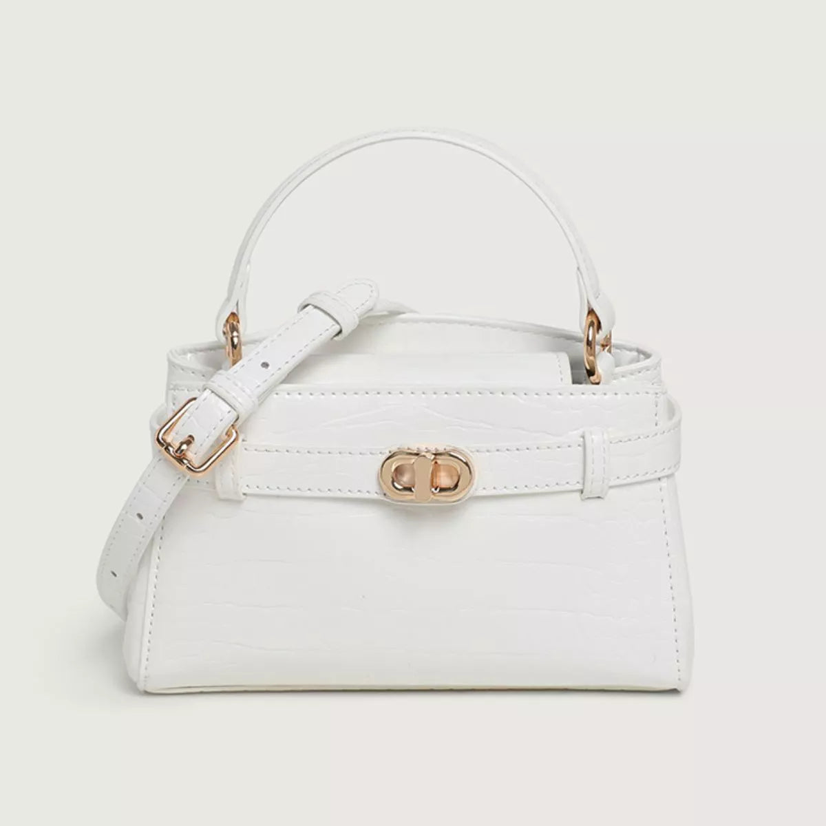 Crocodile-Embossed Crossbody Bag