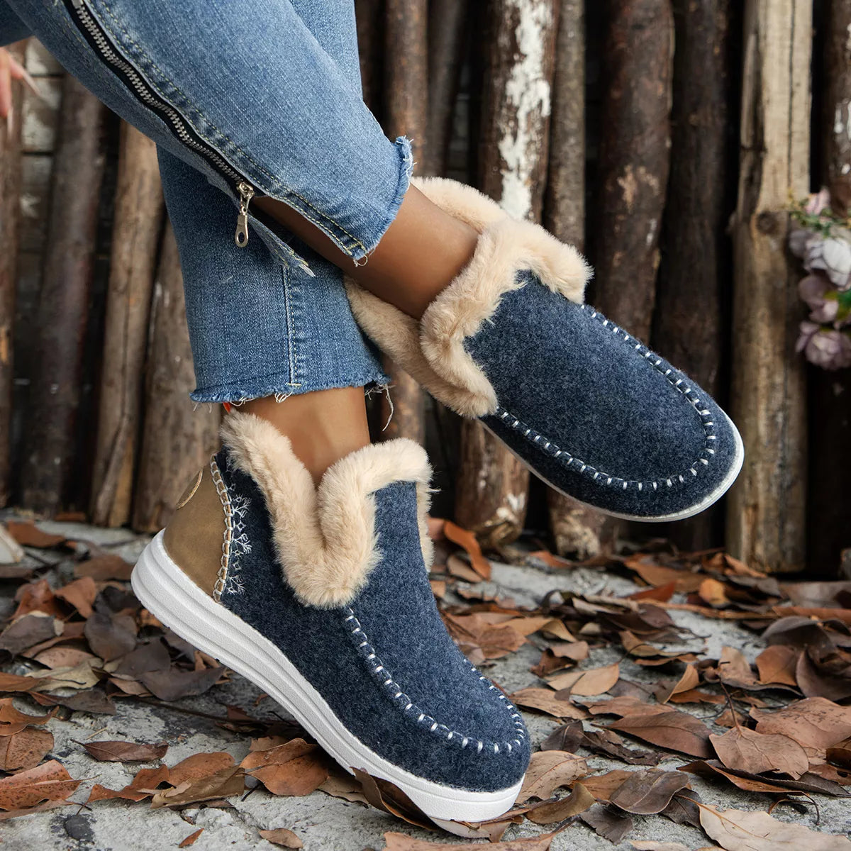 Round Toe Winter Ankle Boots - Lilixa.store