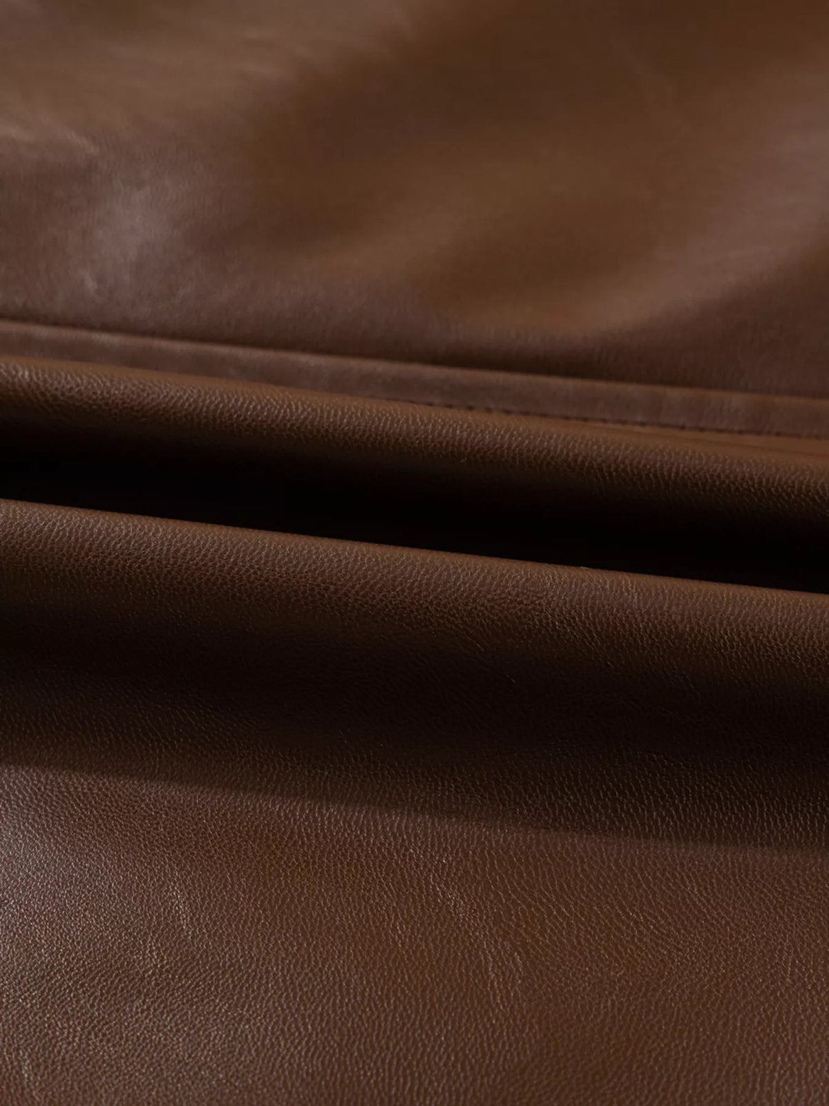 Double Flap Pocket Drawstring Hem Leather Jacket in Dark Brown, view 19