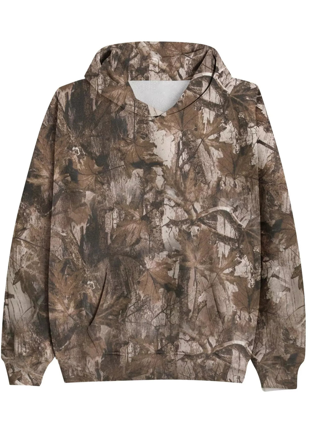 Printed Kangaroo Pocket Oversized Hoodie - Lilixa.store