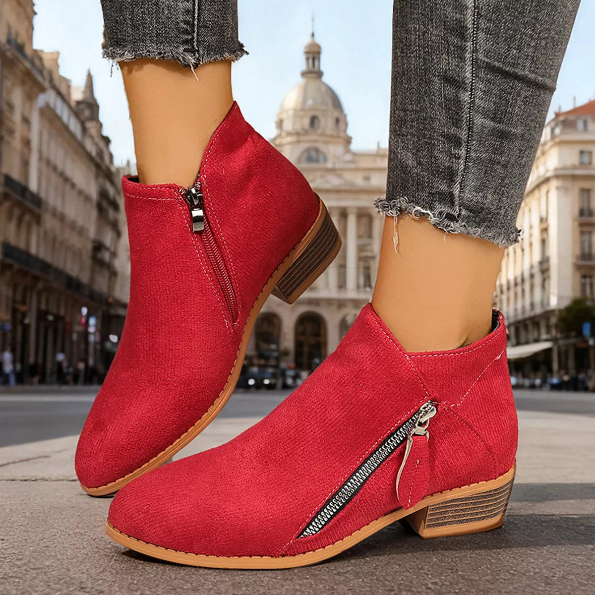 Point Toe Block Heels Boots - Lilixa.store