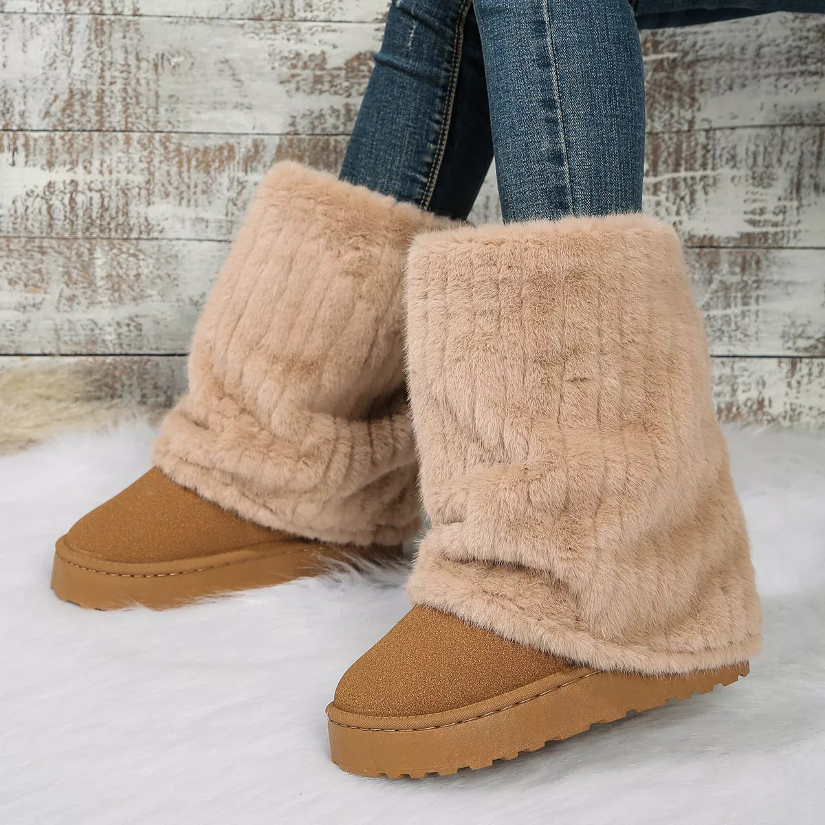Round Toe Platform Boots