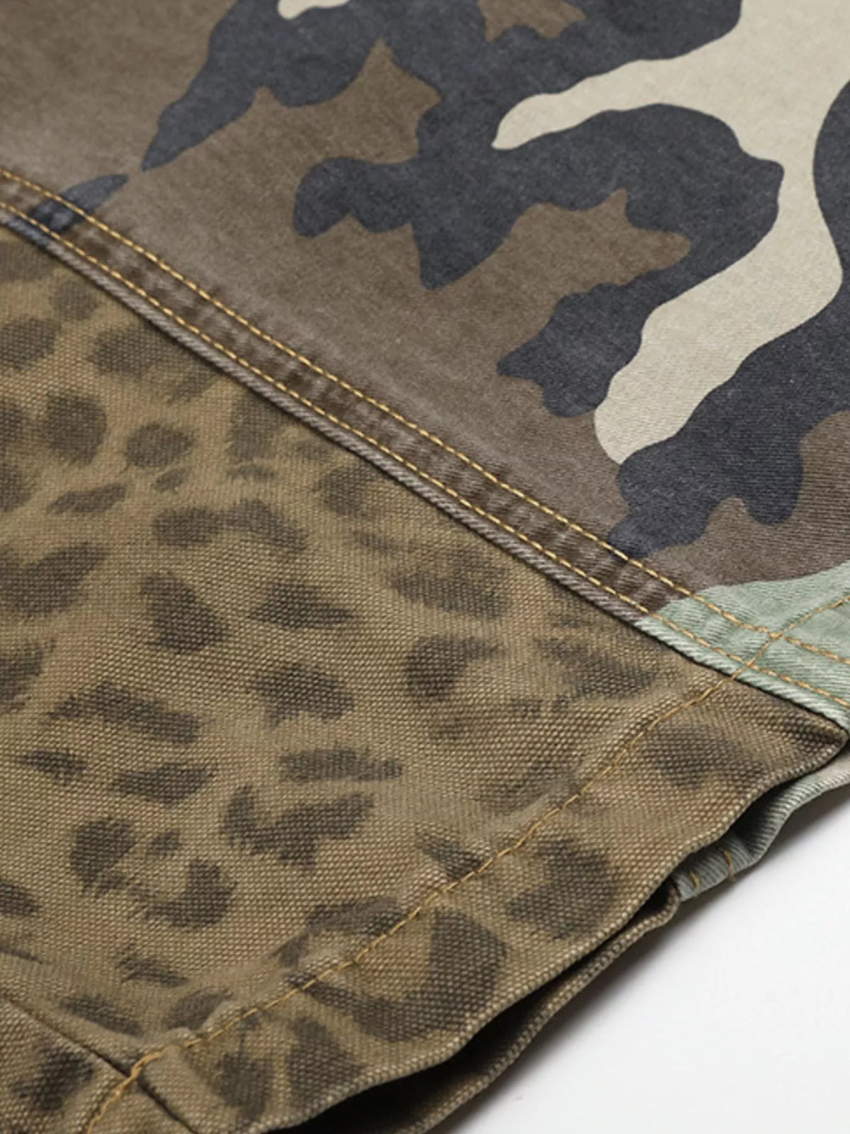 Men's Camouflage Leopard Patchwork Cargo Pants - Lilixa.store