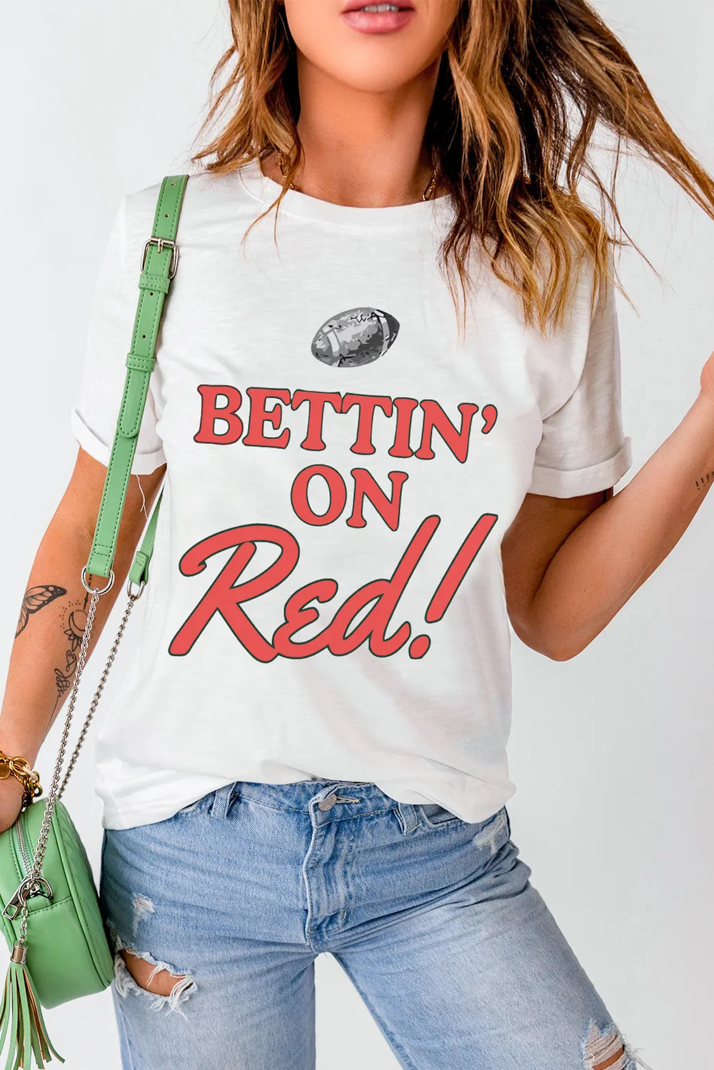 Letter Graphic Round Neck Short Sleeve T-Shirt - Lilixa.store