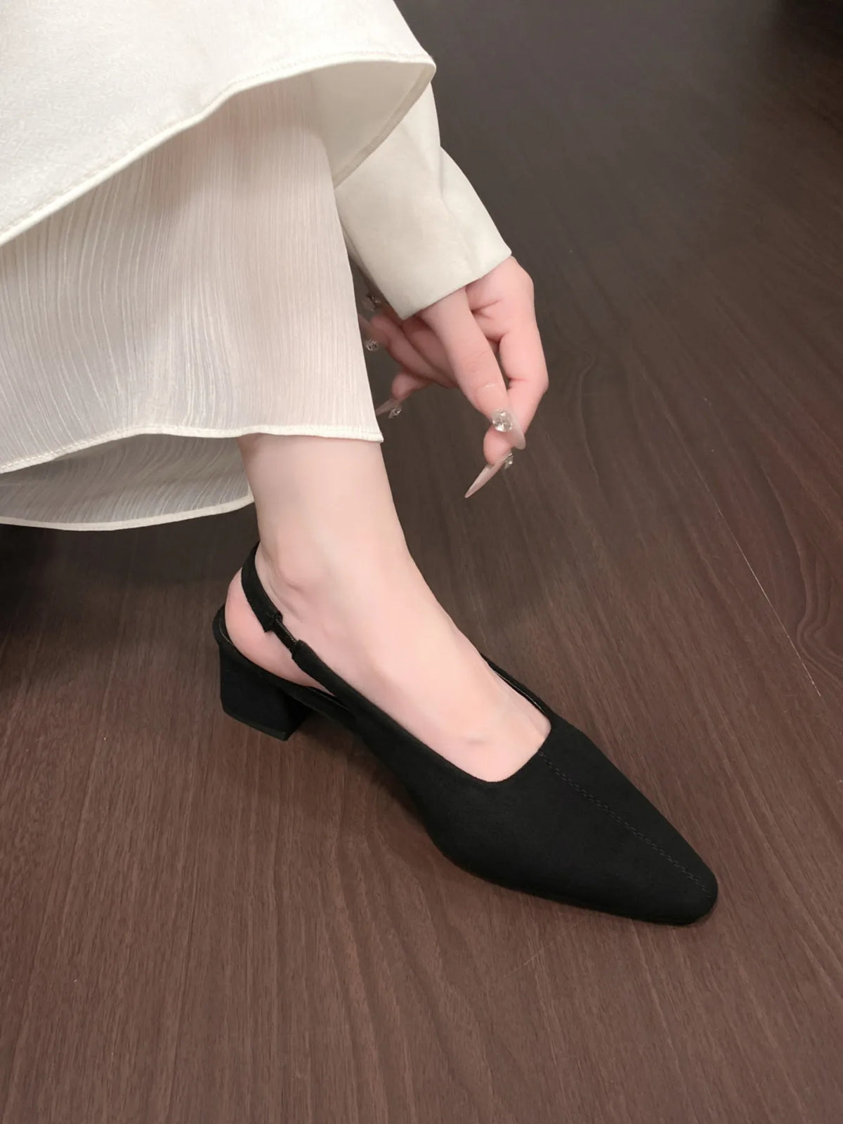 Point Toe Block Heel Pumps - Lilixa.store
