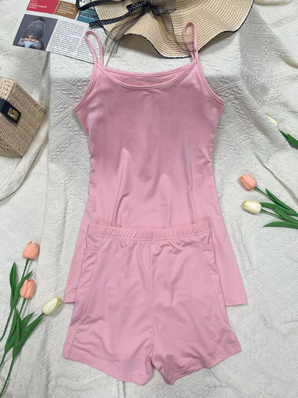 Scoop Neck Cami and Shorts Active Set - Lilixa.store