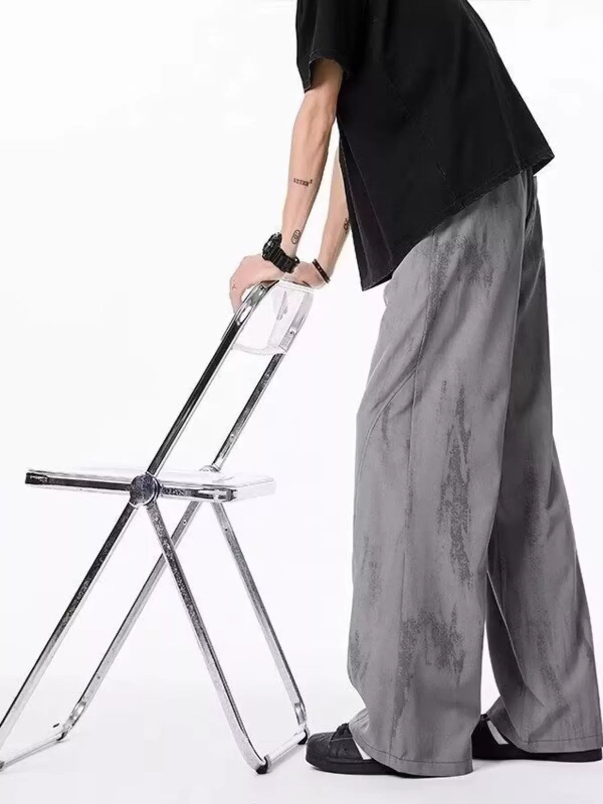 Men's Drawstring Wide-Leg Tie-Dye Casual Pants