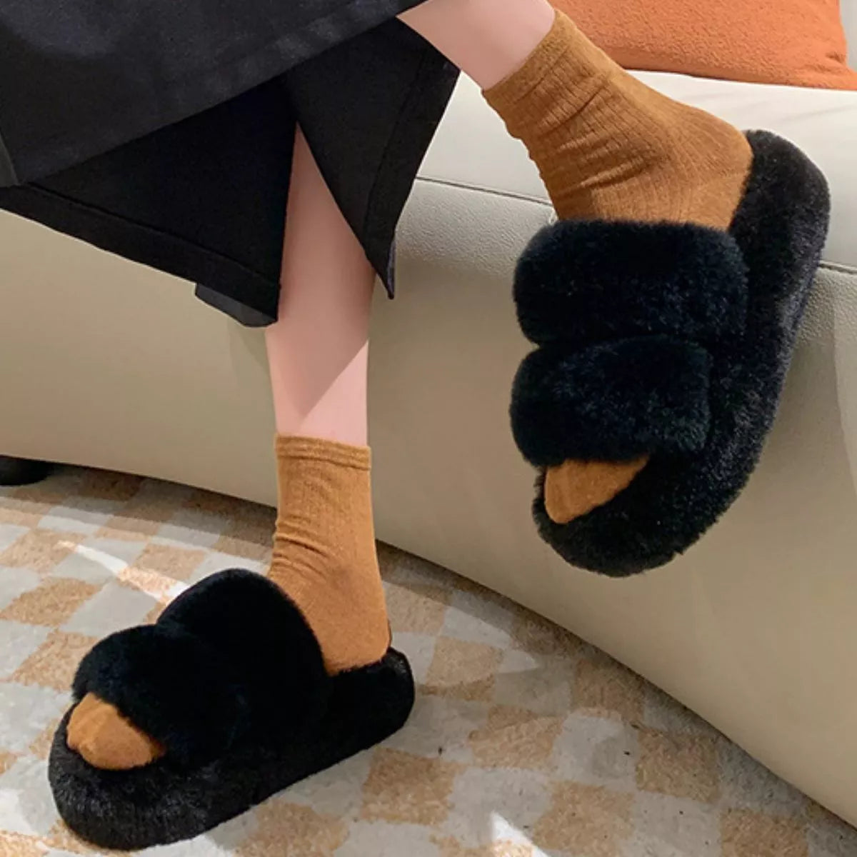 Fluffy Open Toe Slippers - Lilixa.store