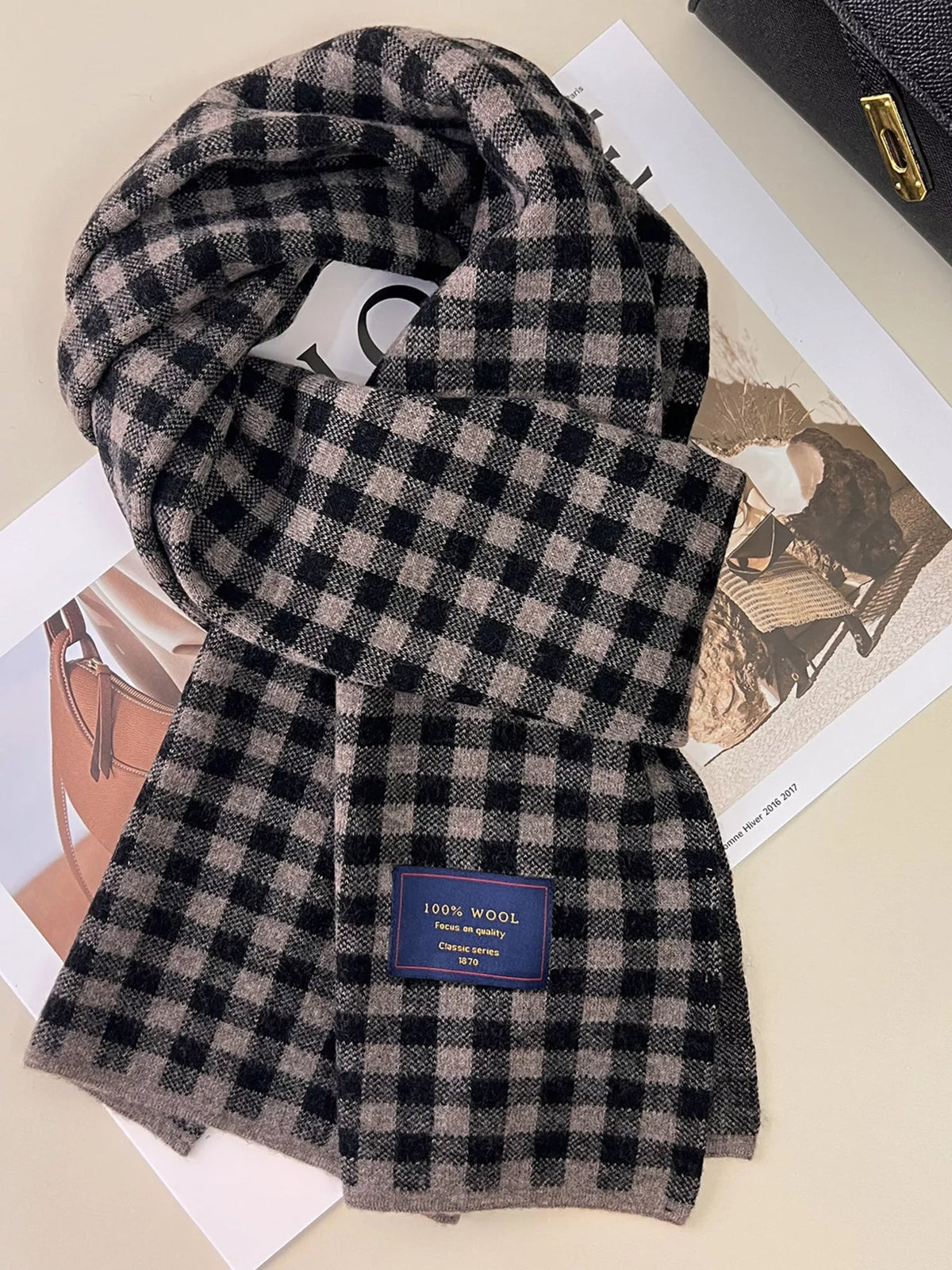 100% Wool Plaid Scarf - Lilixa.store