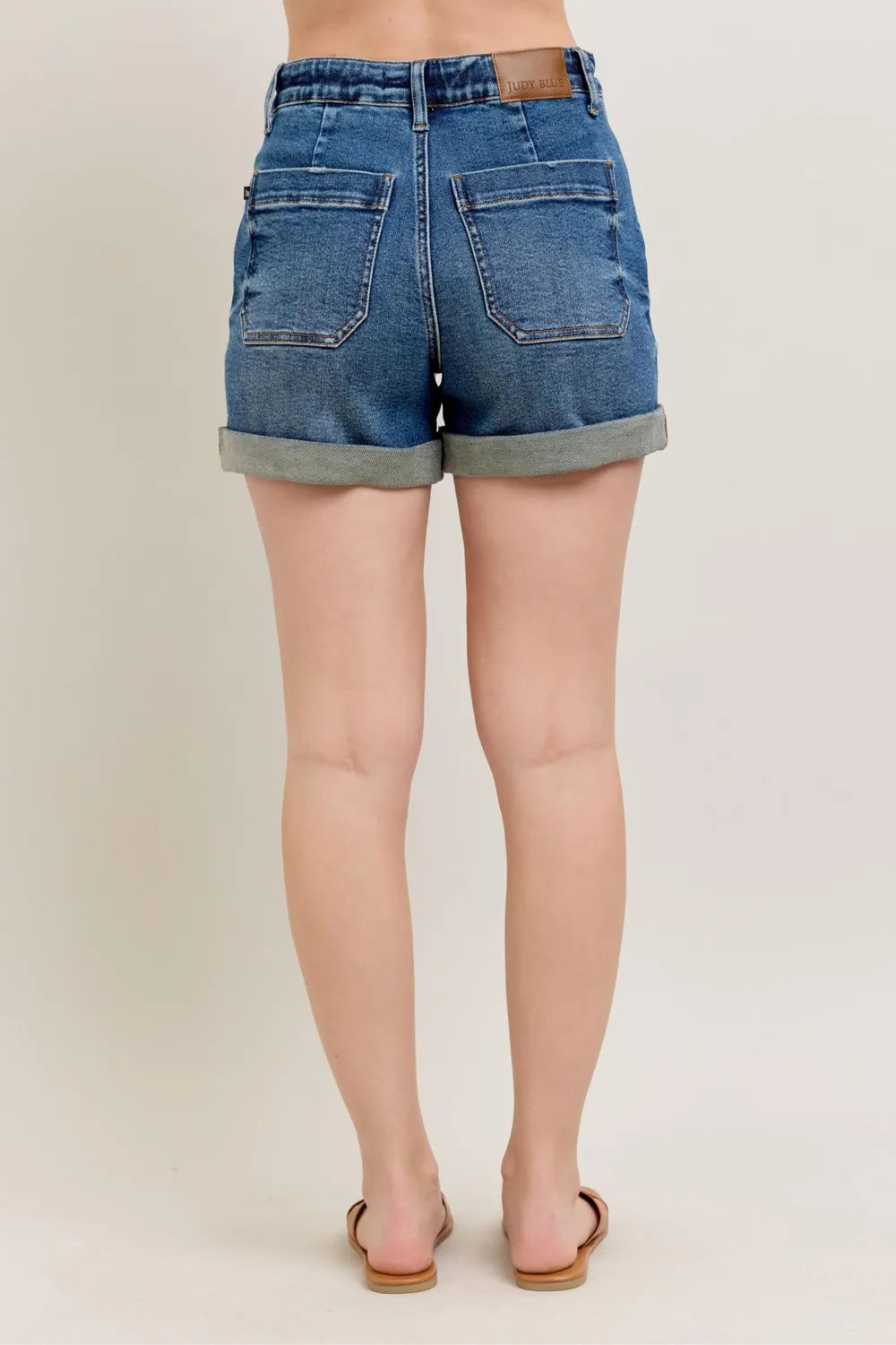 Judy Blue Full Size High Rise Cuff Denim Shorts Plus Size - Lilixa.store