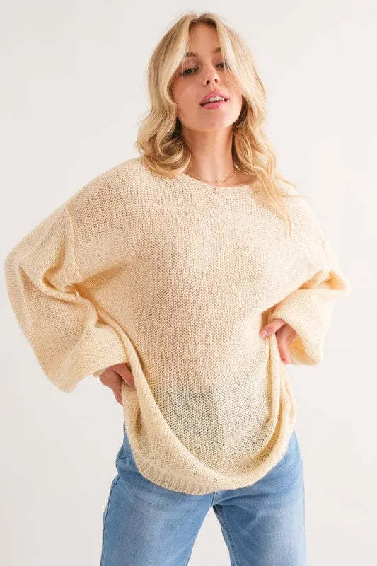 And The Why Sequined Light Weight Pullover Sweater - Lilixa.store