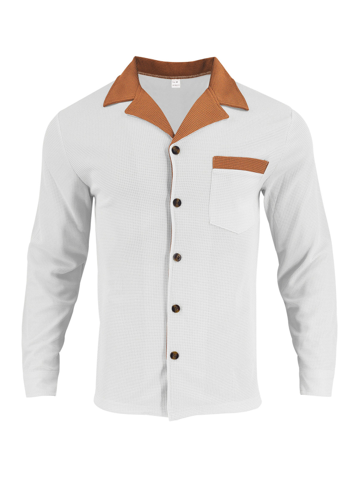 Men's Full Size Contrast Collar Button Up Shirt Plus Size