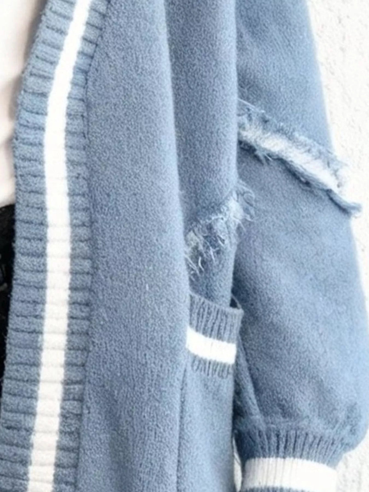 Frayed Hem Open Front Cardigan - Lilixa.store