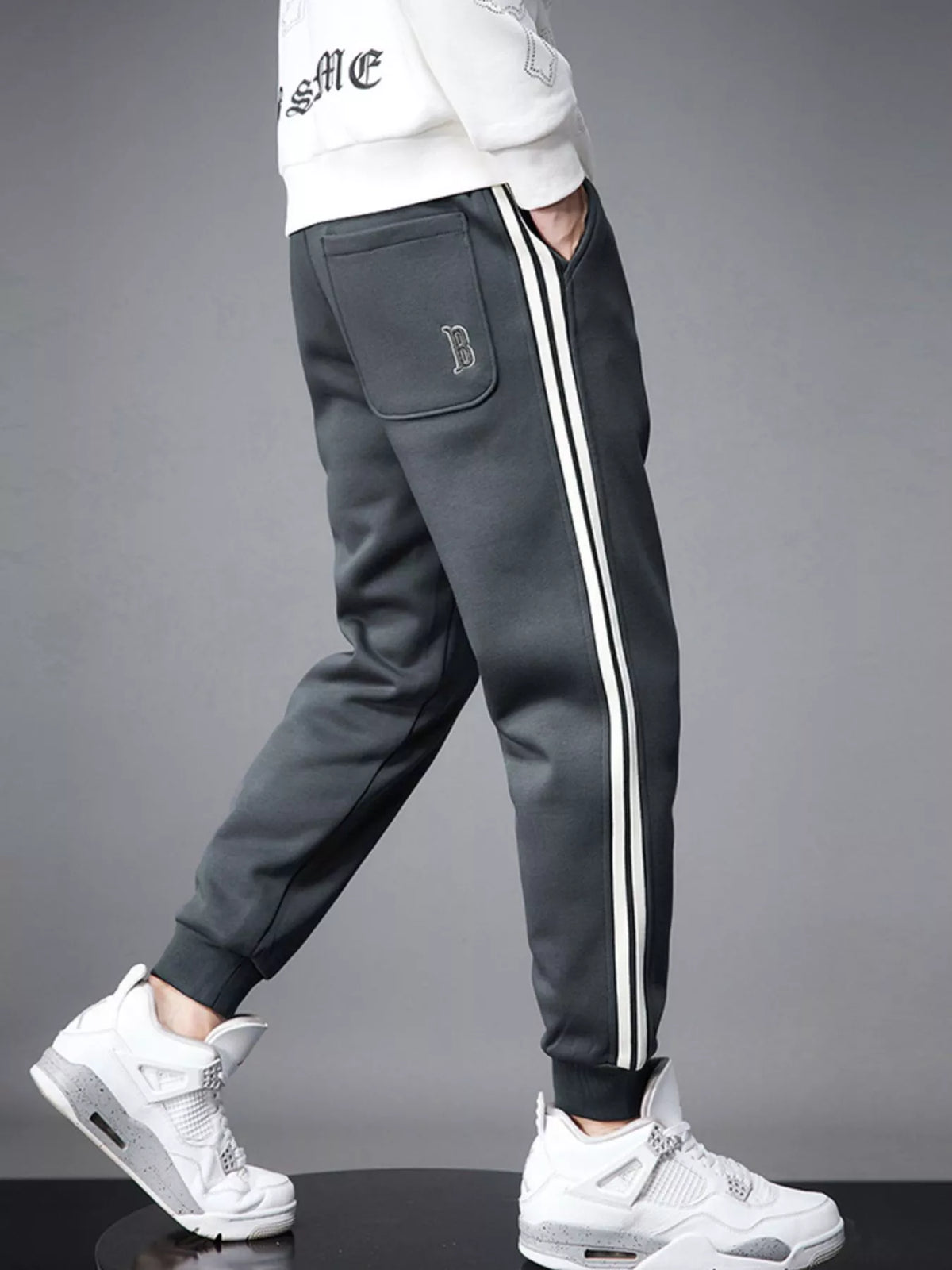 Men's Casual Striped Joggers, view 6