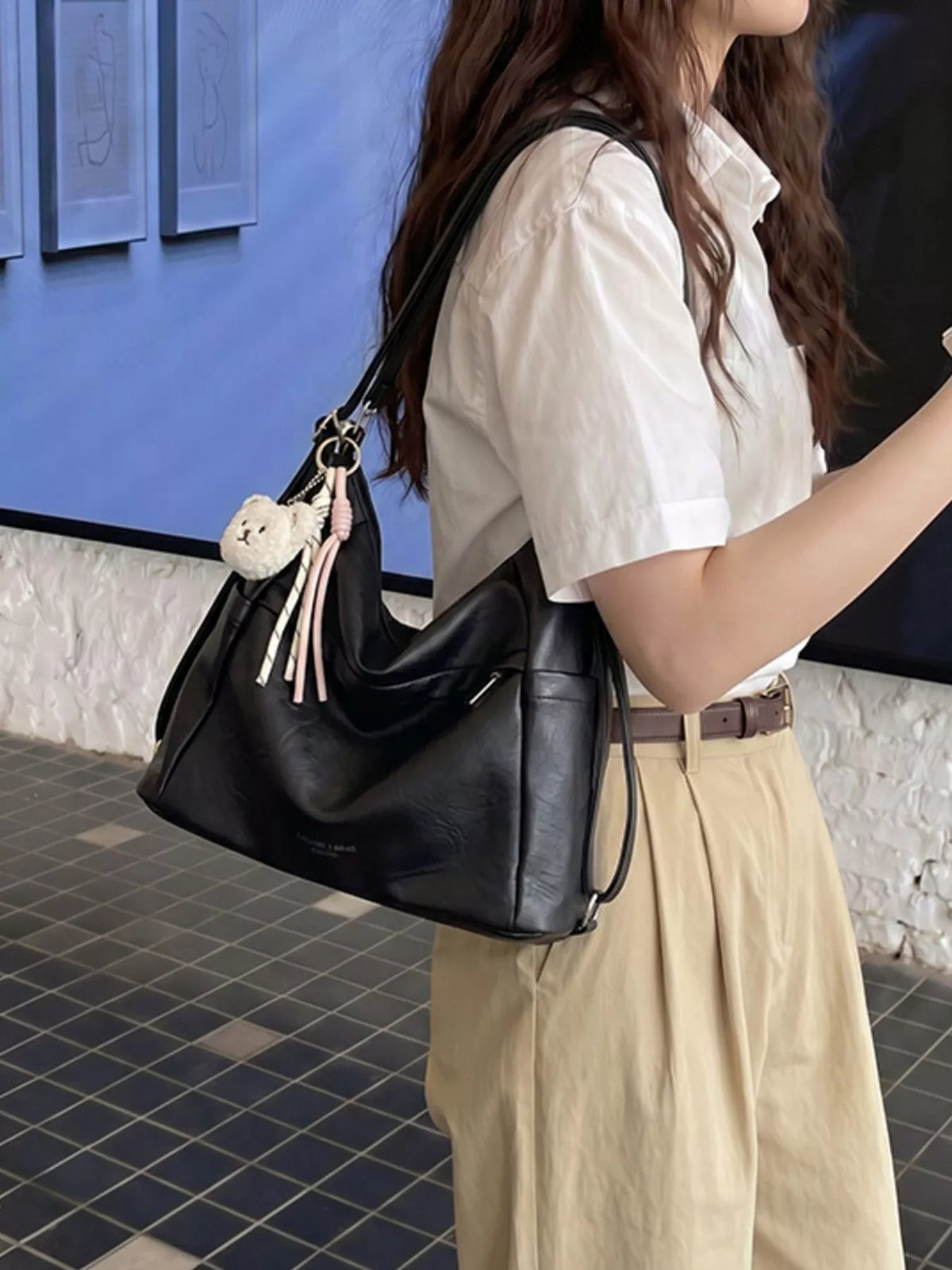 Adjustable Strap Leather Shoulder Bag - Lilixa.store
