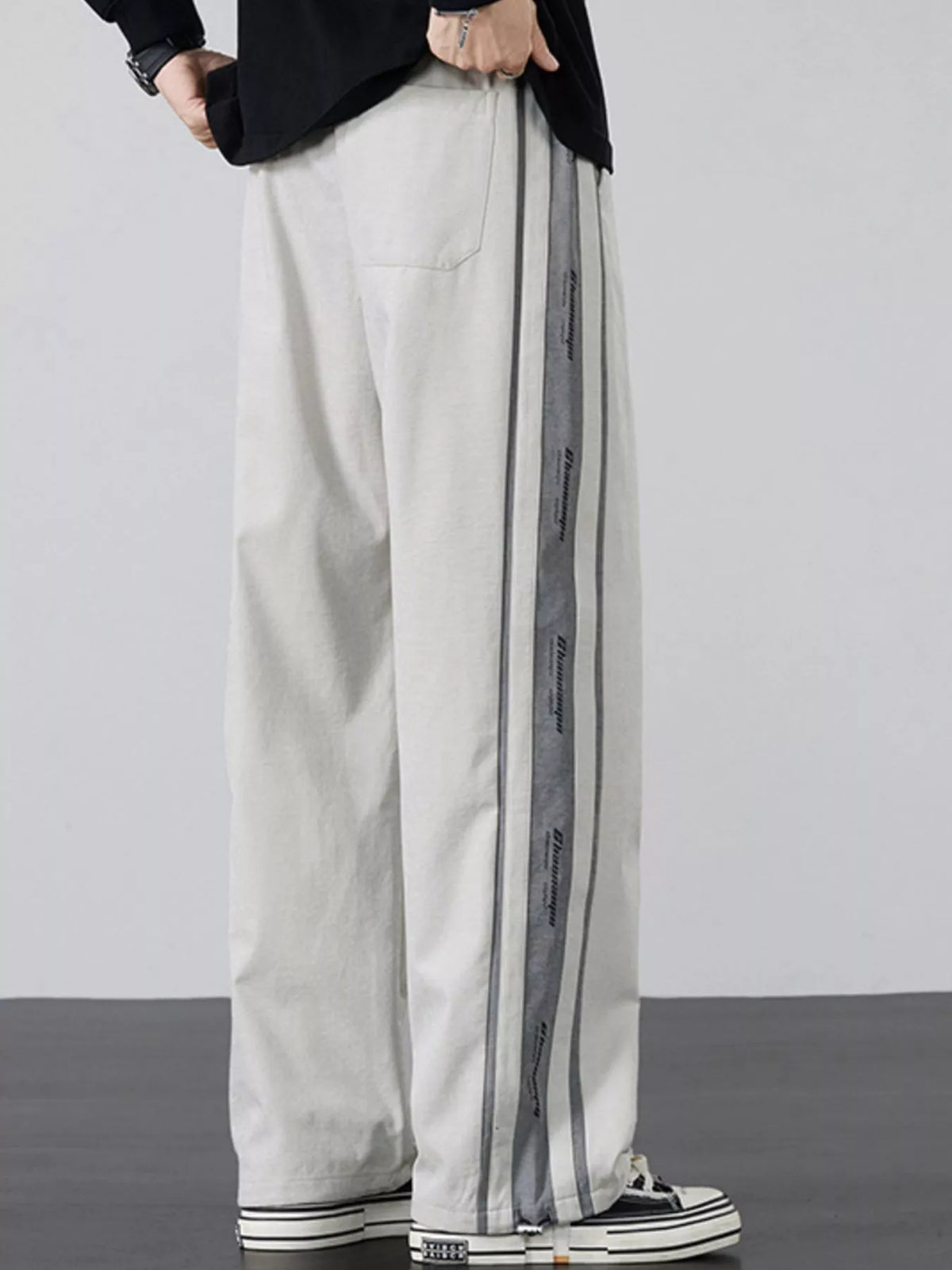 Men's Plus Size Striped Side Loose Fit Casual Pants, view 8