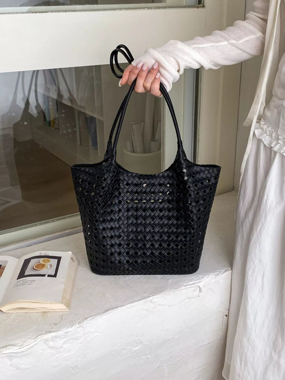 Woven Leather Shoulder Bag - Lilixa.store