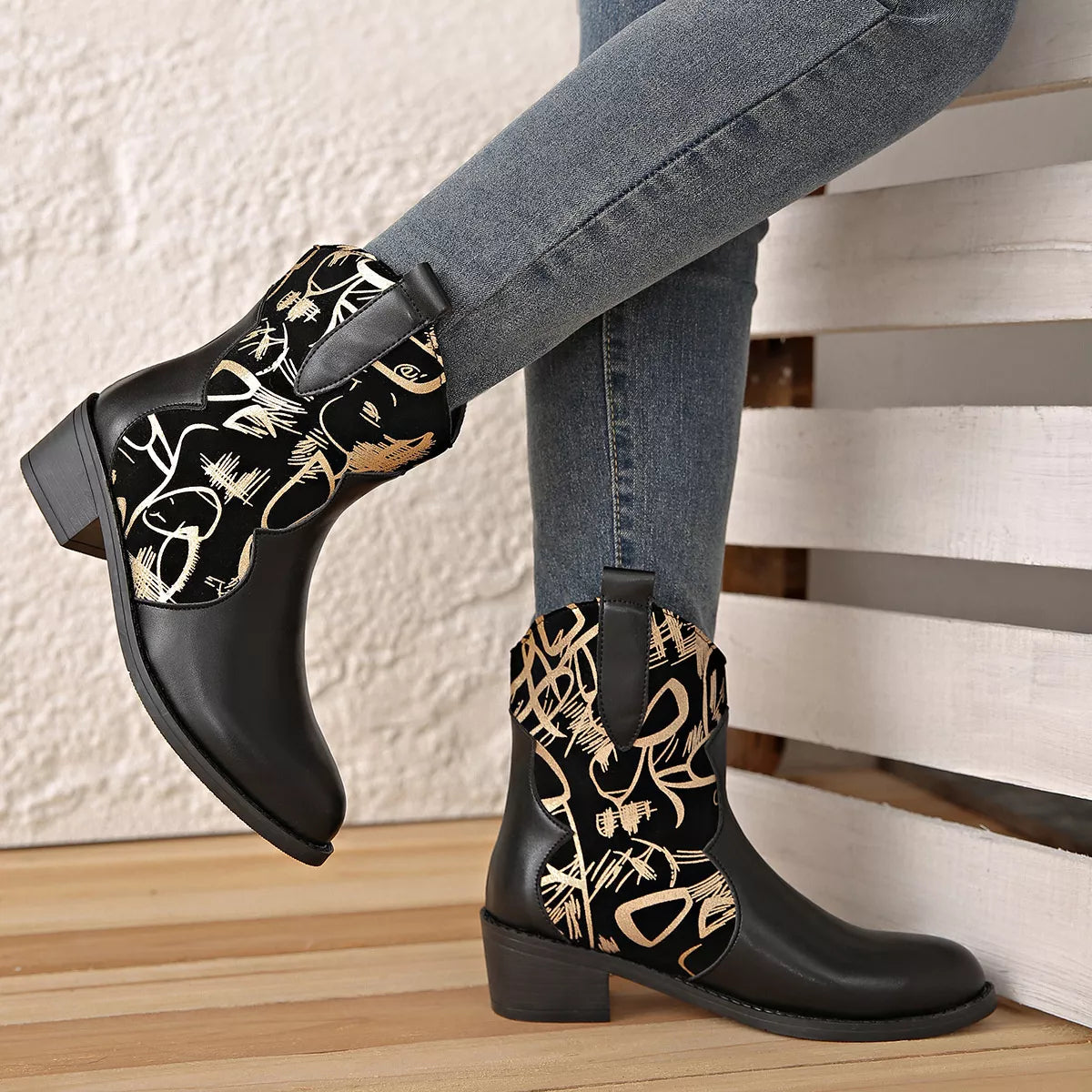 Point Toe Block Heels Boots - Lilixa.store