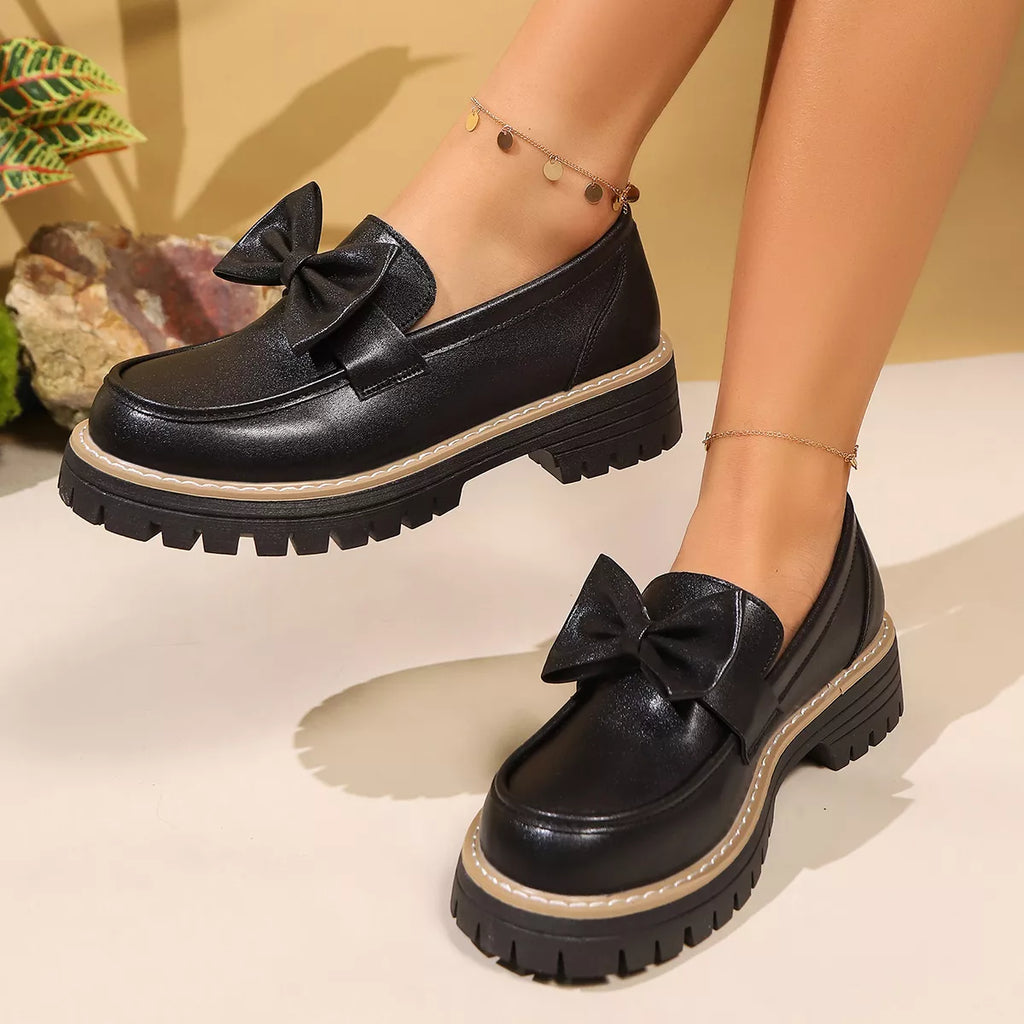 Bow Decor Chunky Loafers, view 4