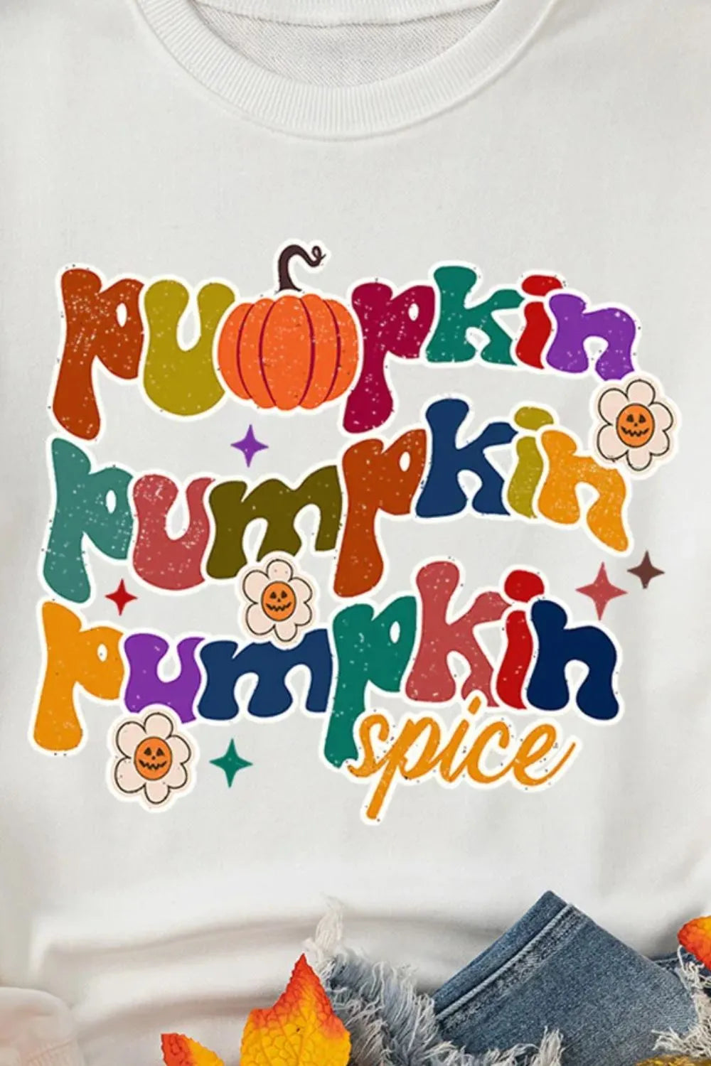 Letter Graphic Round Neck Long Sleeve Sweatshirt - Lilixa.store