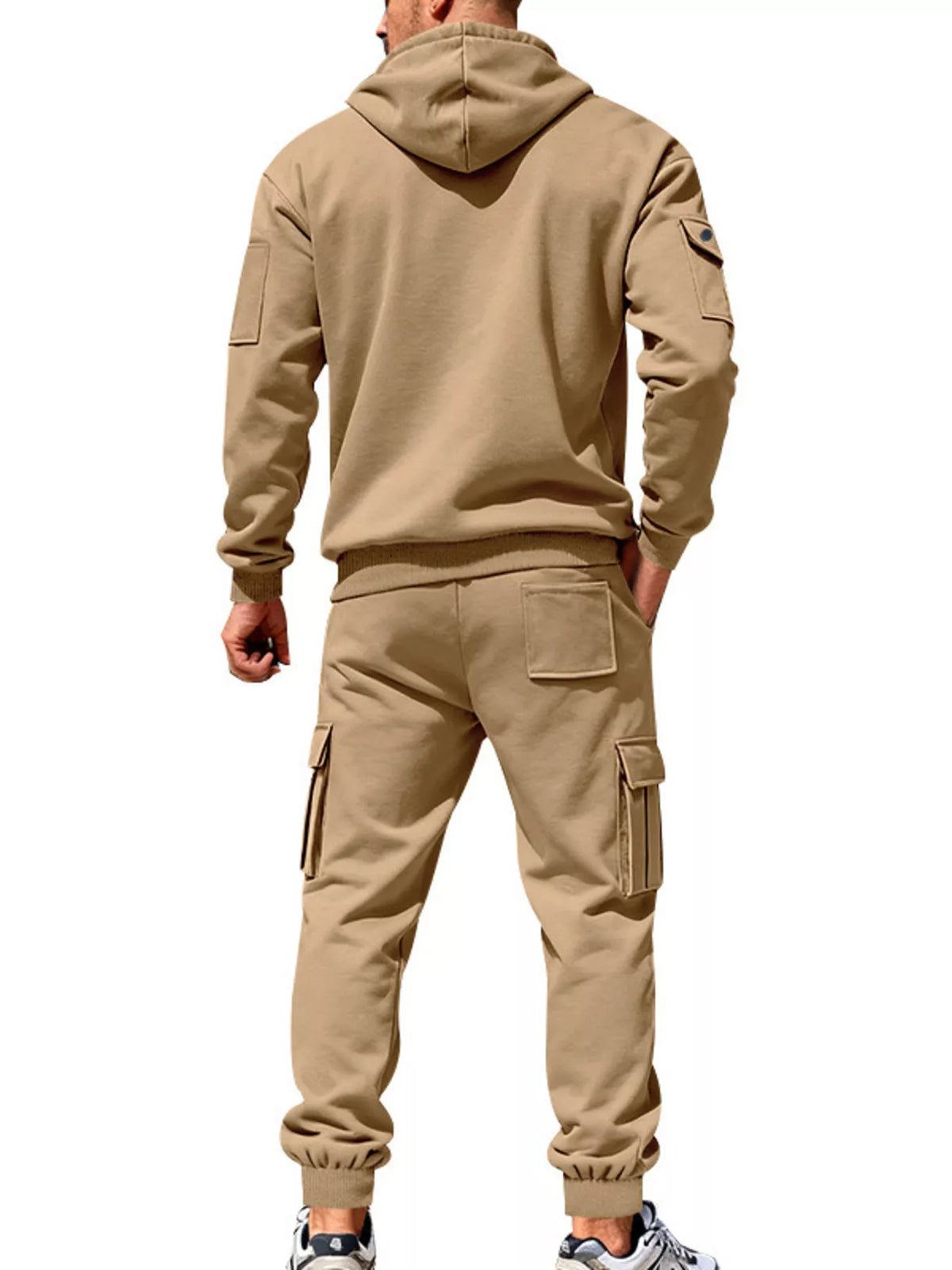 Men's Plus Size Casual Zip-Up Hoodie and Cargo Pants Set - Lilixa.store