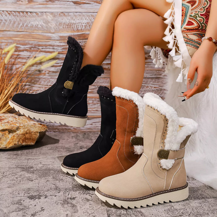 Round Toe Platform Boots - Lilixa.store