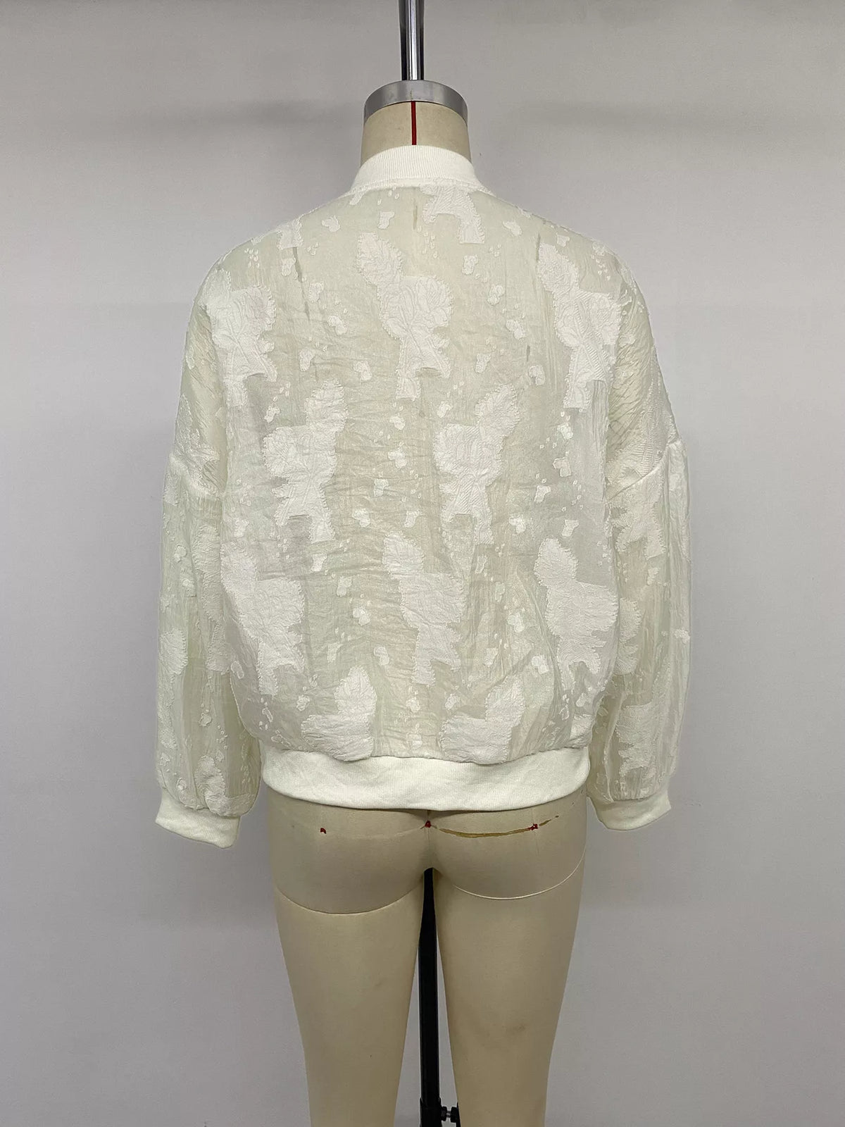 Jacquard Zip Up Long Sleeve Jacket