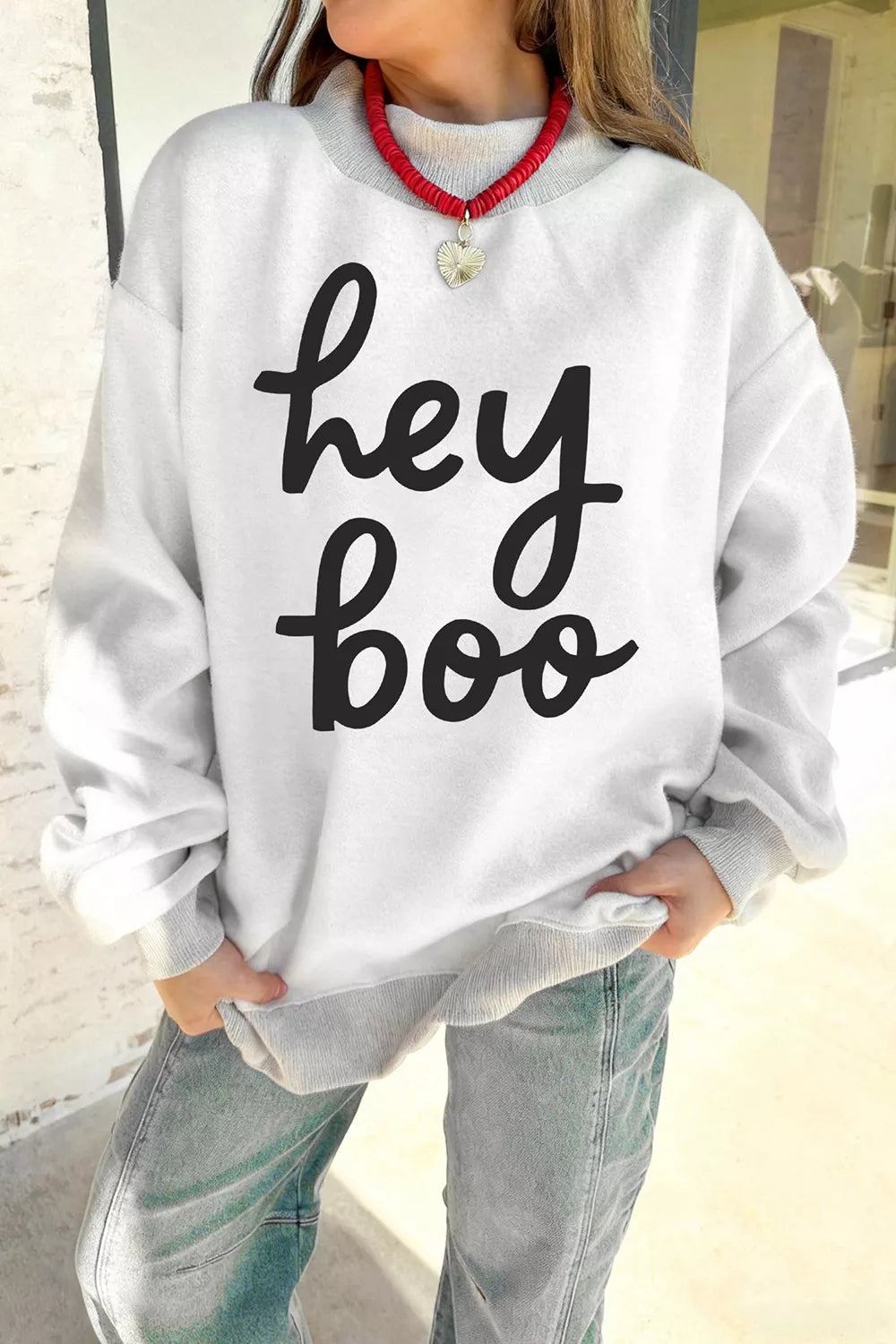 Reversible Halloween Graphic Mock Neck Tunic Sweatshirt - Lilixa.store