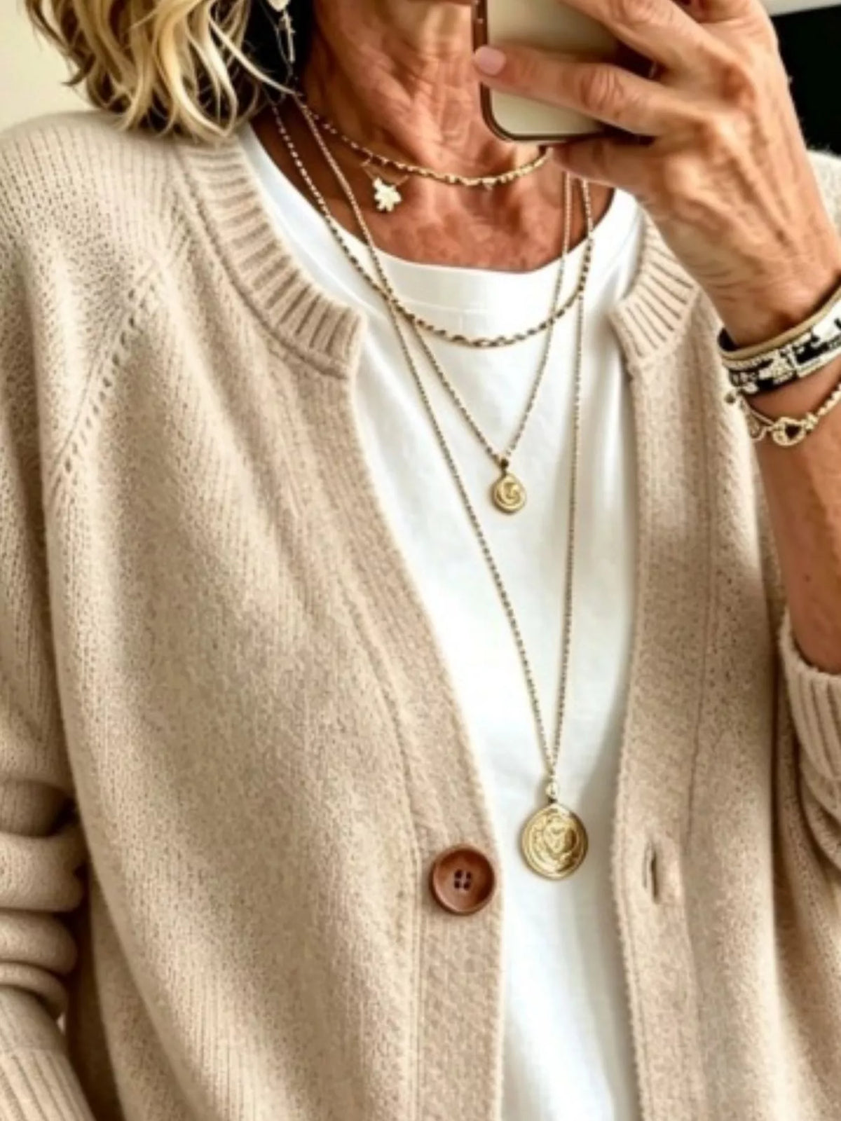 Full Size Button Up Raglan Sleeve Cardigan Plus Size