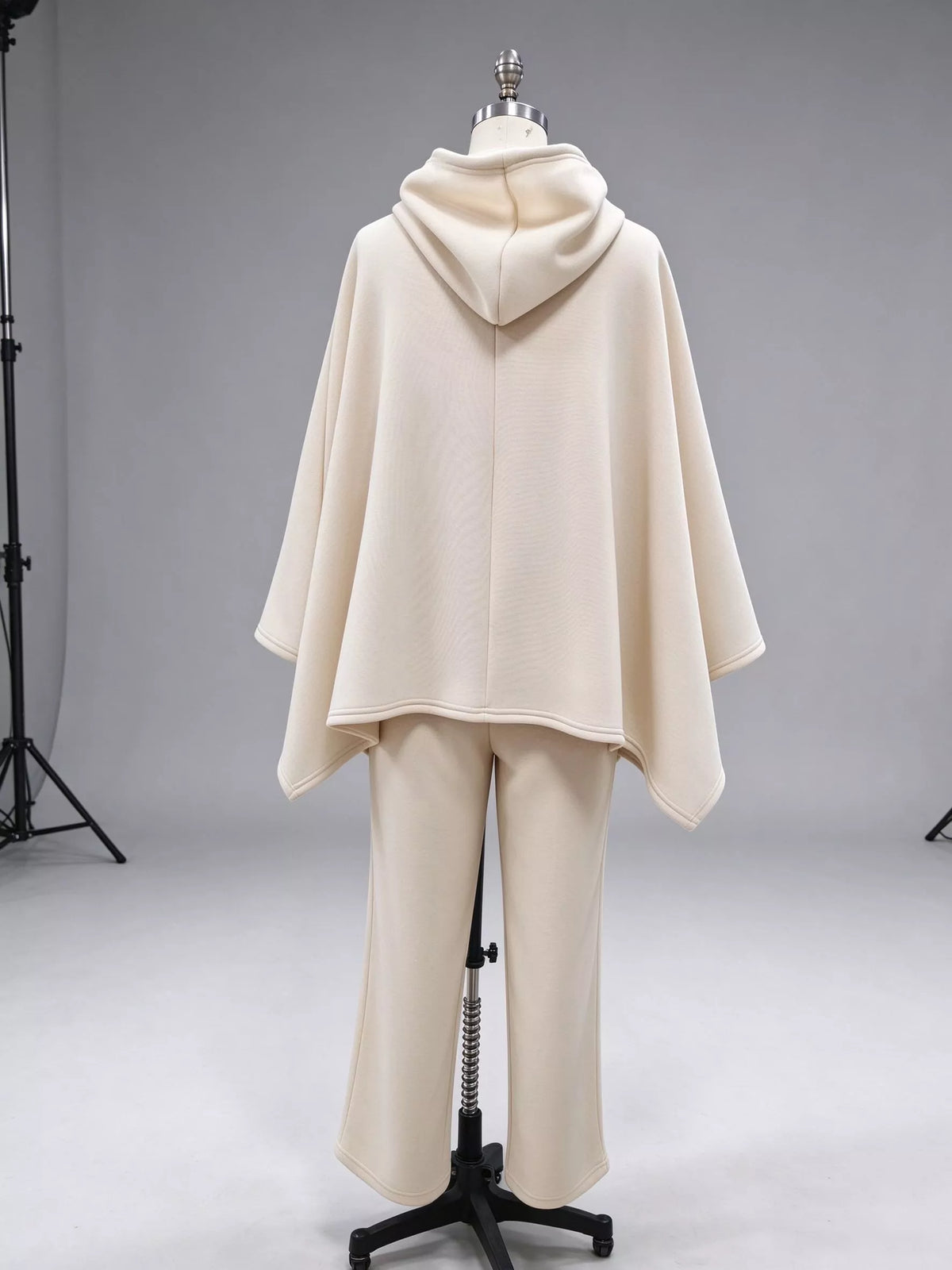 Hooded Poncho and Wide-Leg Pants Set, view 3
