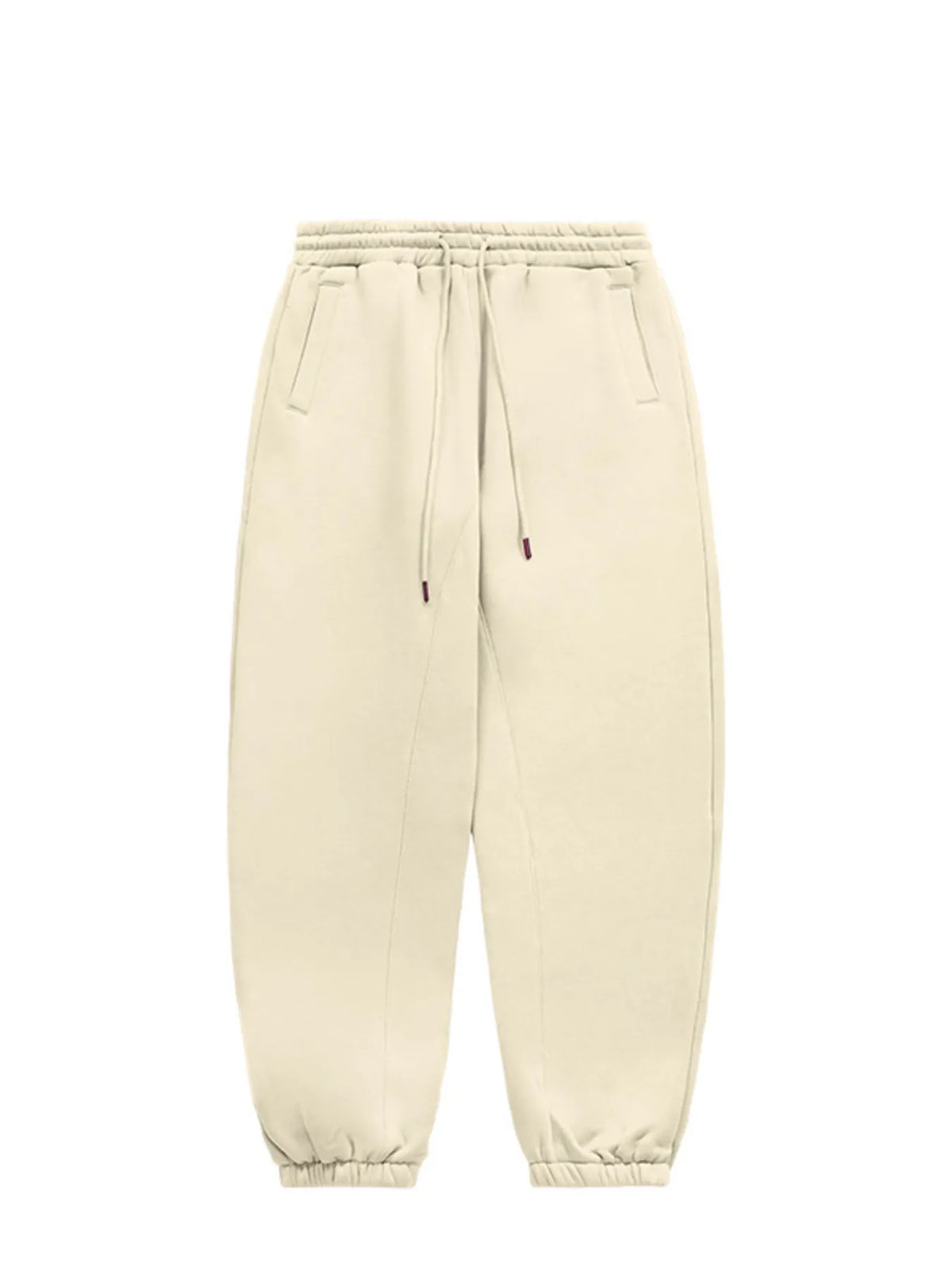 Men's Drawstring Loose Fit Joggers in Cream Apricot